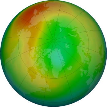 Arctic ozone map for 2000-02